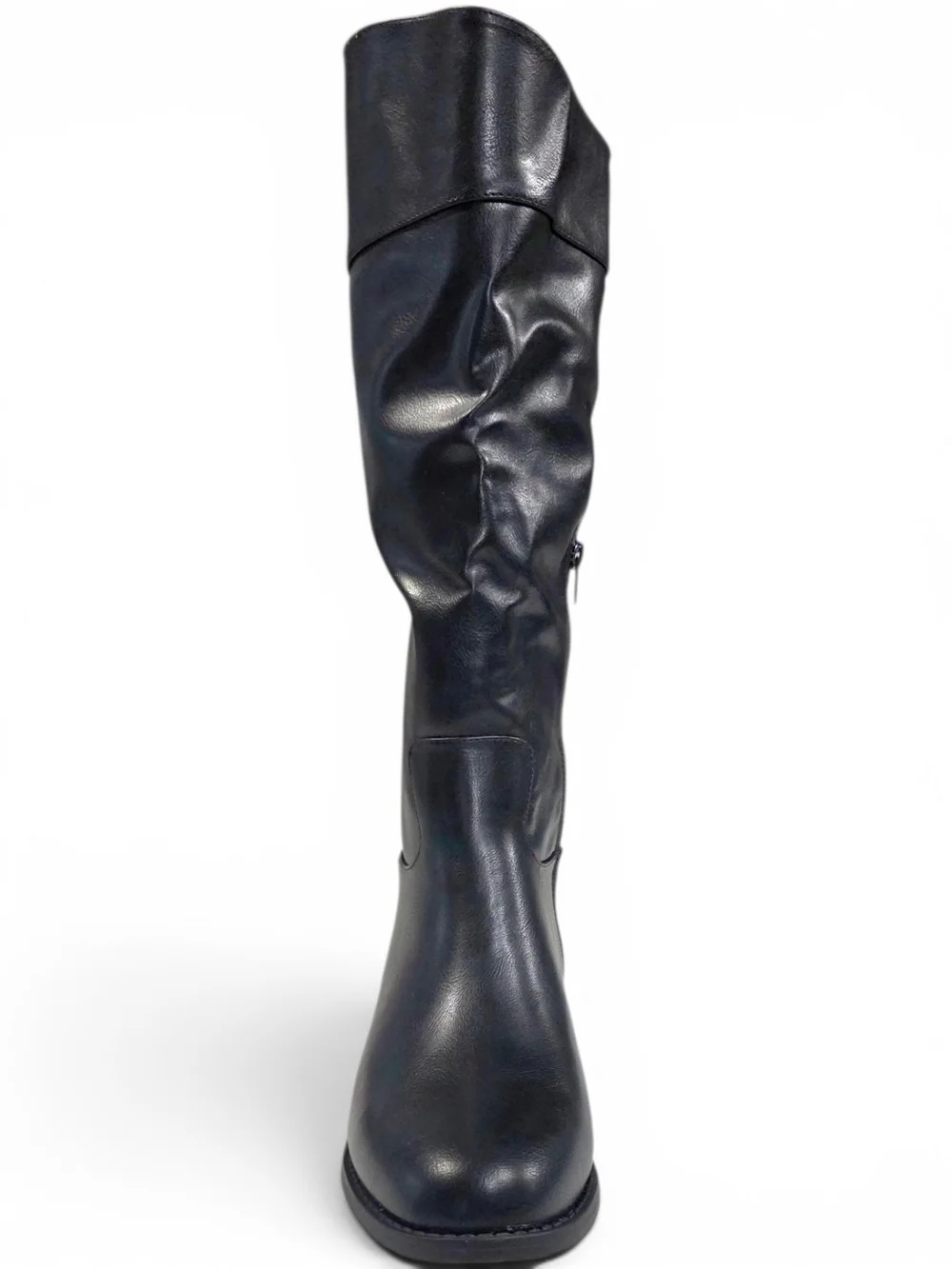 Black Tall Flat Riding Vegan Leather Boots. Free Shipping!!!
